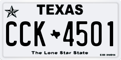 TX license plate CCK4501