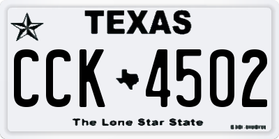 TX license plate CCK4502
