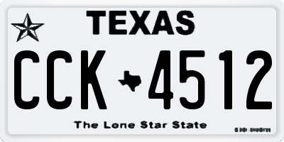 TX license plate CCK4512