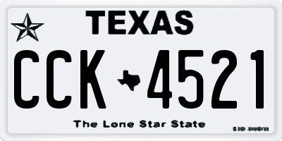 TX license plate CCK4521