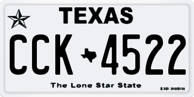 TX license plate CCK4522