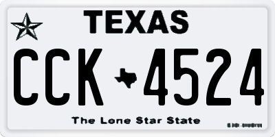 TX license plate CCK4524