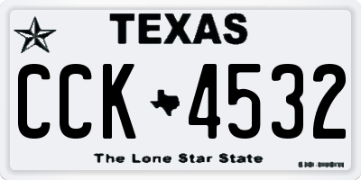 TX license plate CCK4532