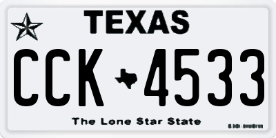 TX license plate CCK4533