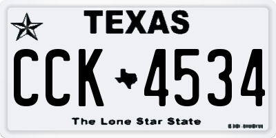 TX license plate CCK4534