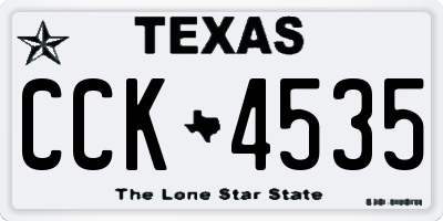 TX license plate CCK4535