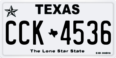 TX license plate CCK4536
