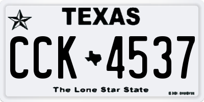 TX license plate CCK4537