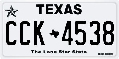 TX license plate CCK4538