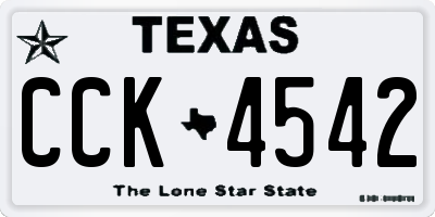 TX license plate CCK4542