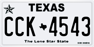 TX license plate CCK4543