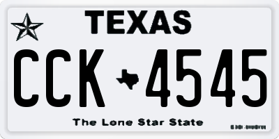 TX license plate CCK4545
