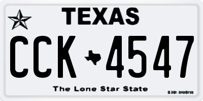 TX license plate CCK4547