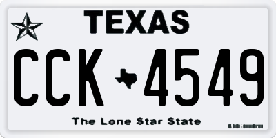 TX license plate CCK4549