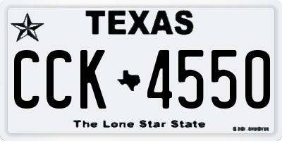 TX license plate CCK4550