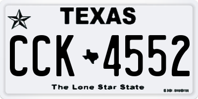 TX license plate CCK4552