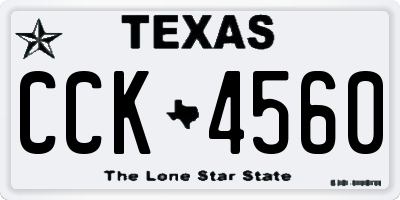 TX license plate CCK4560