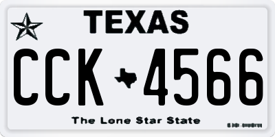 TX license plate CCK4566