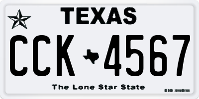 TX license plate CCK4567