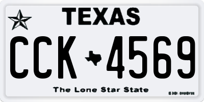 TX license plate CCK4569