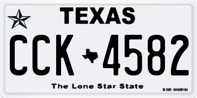 TX license plate CCK4582