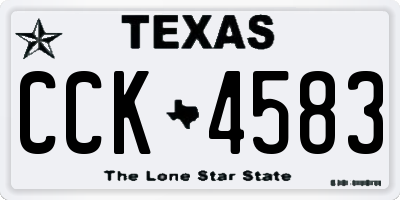 TX license plate CCK4583