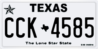 TX license plate CCK4585