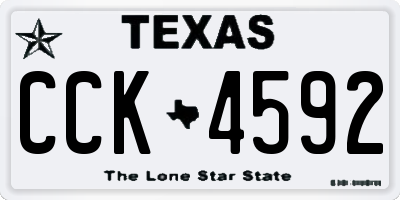 TX license plate CCK4592