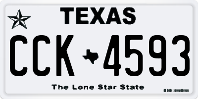 TX license plate CCK4593