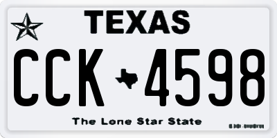 TX license plate CCK4598