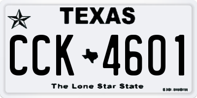 TX license plate CCK4601
