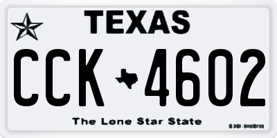 TX license plate CCK4602