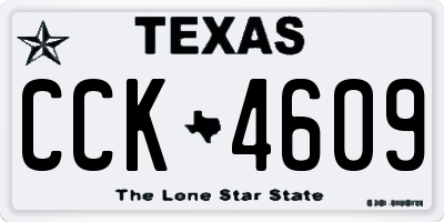 TX license plate CCK4609