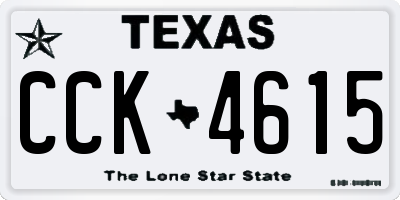 TX license plate CCK4615