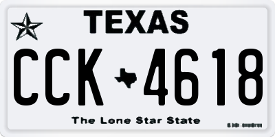 TX license plate CCK4618