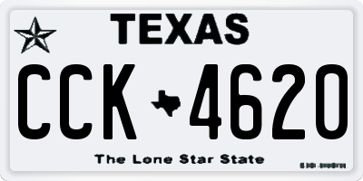 TX license plate CCK4620