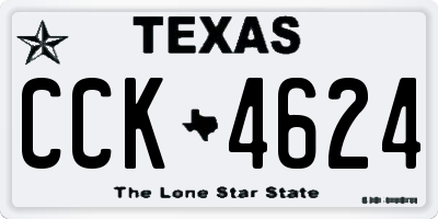 TX license plate CCK4624