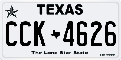 TX license plate CCK4626
