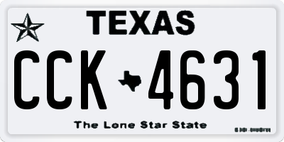 TX license plate CCK4631