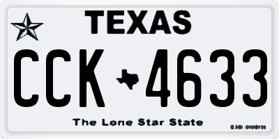 TX license plate CCK4633