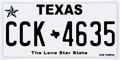 TX license plate CCK4635