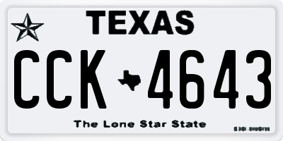 TX license plate CCK4643