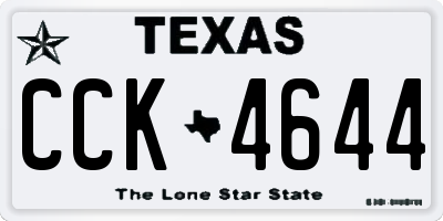 TX license plate CCK4644