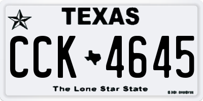 TX license plate CCK4645