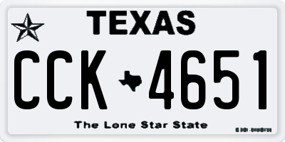 TX license plate CCK4651