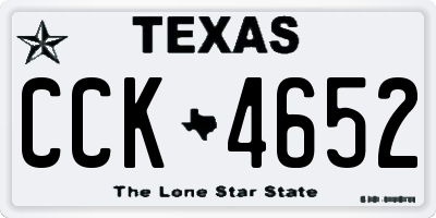 TX license plate CCK4652