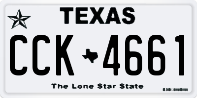 TX license plate CCK4661