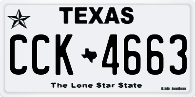 TX license plate CCK4663