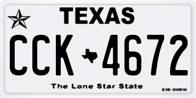 TX license plate CCK4672