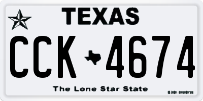 TX license plate CCK4674